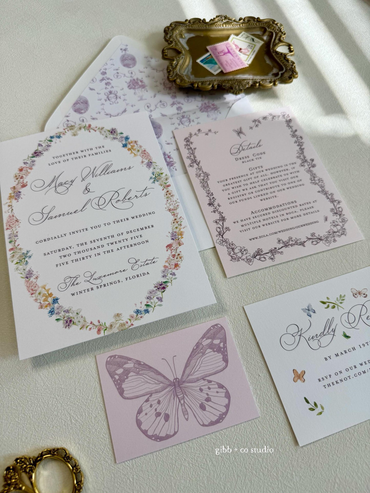 Lilibet Floral wedding invitations, Garden Semi Custom wedding invites, wedding invites, rsvp, detail, watercolor, floral invitations