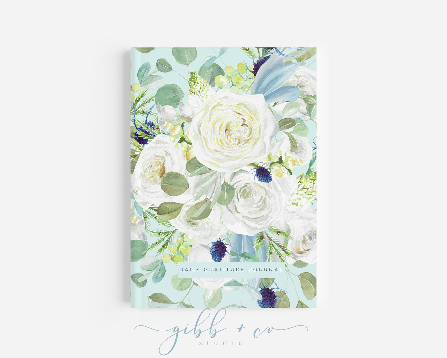 Gratitude journal, positivity notebook, library, journal, watercolor art, modern, watercolor, affirmation, journaling, notebook, florals