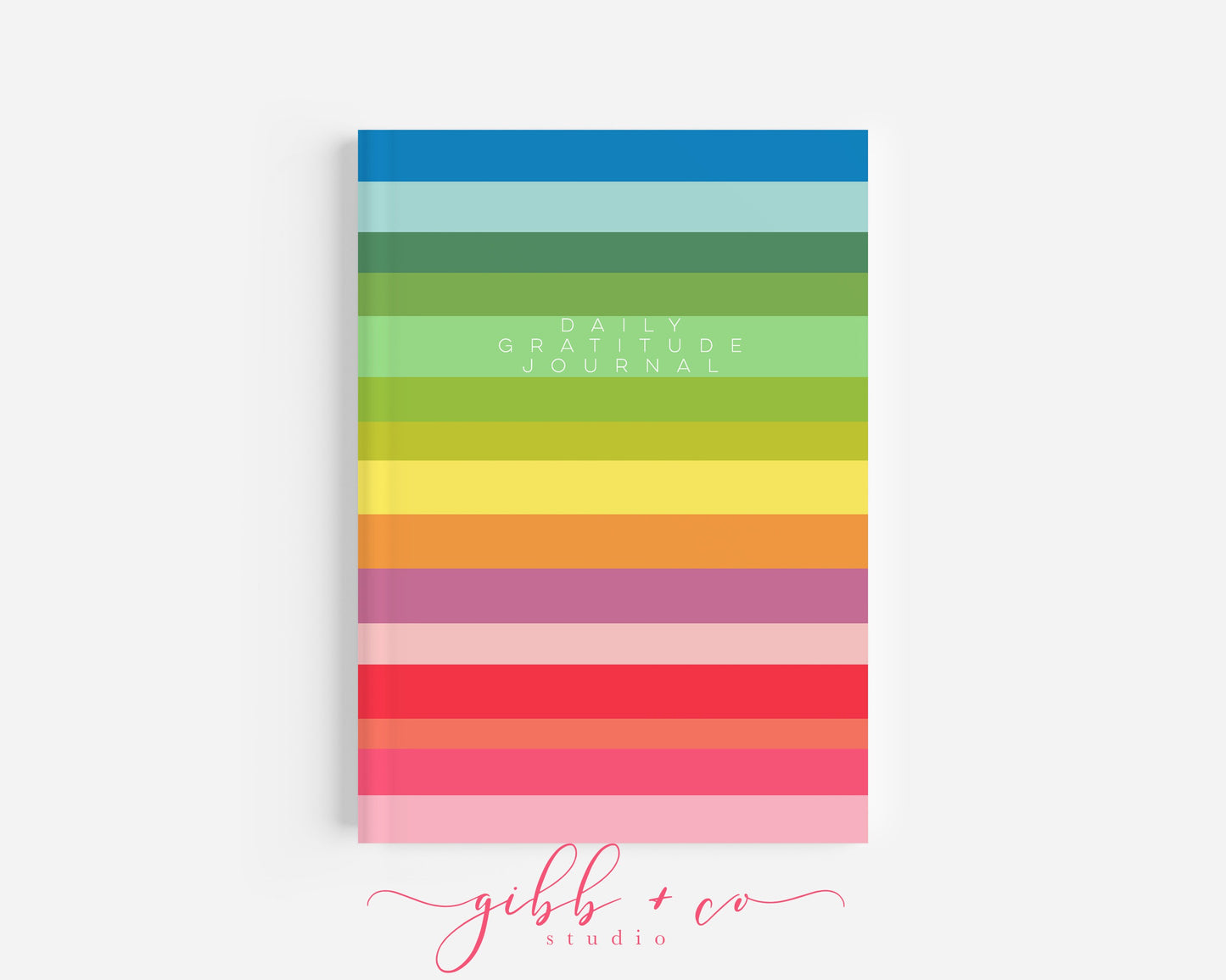 Gratitude journal, positivity notebook, library, journal, watercolor art, modern, rainbow, affirmation, journaling, notebook