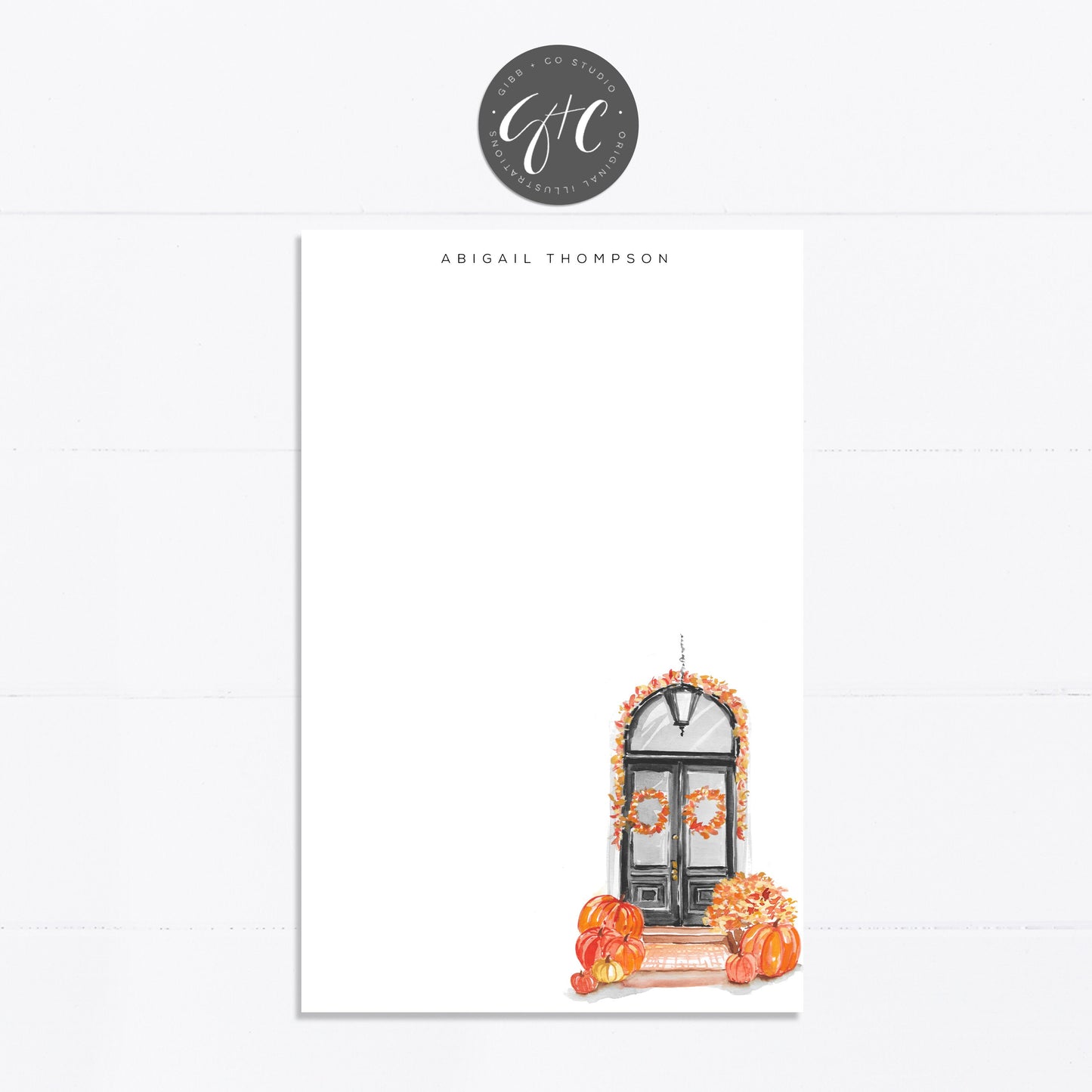 Personalized notepad, fall, fall door, halloween, things to do, grocery list, notepad, things to do list, 5.5x8.5, gift for, her, list maker