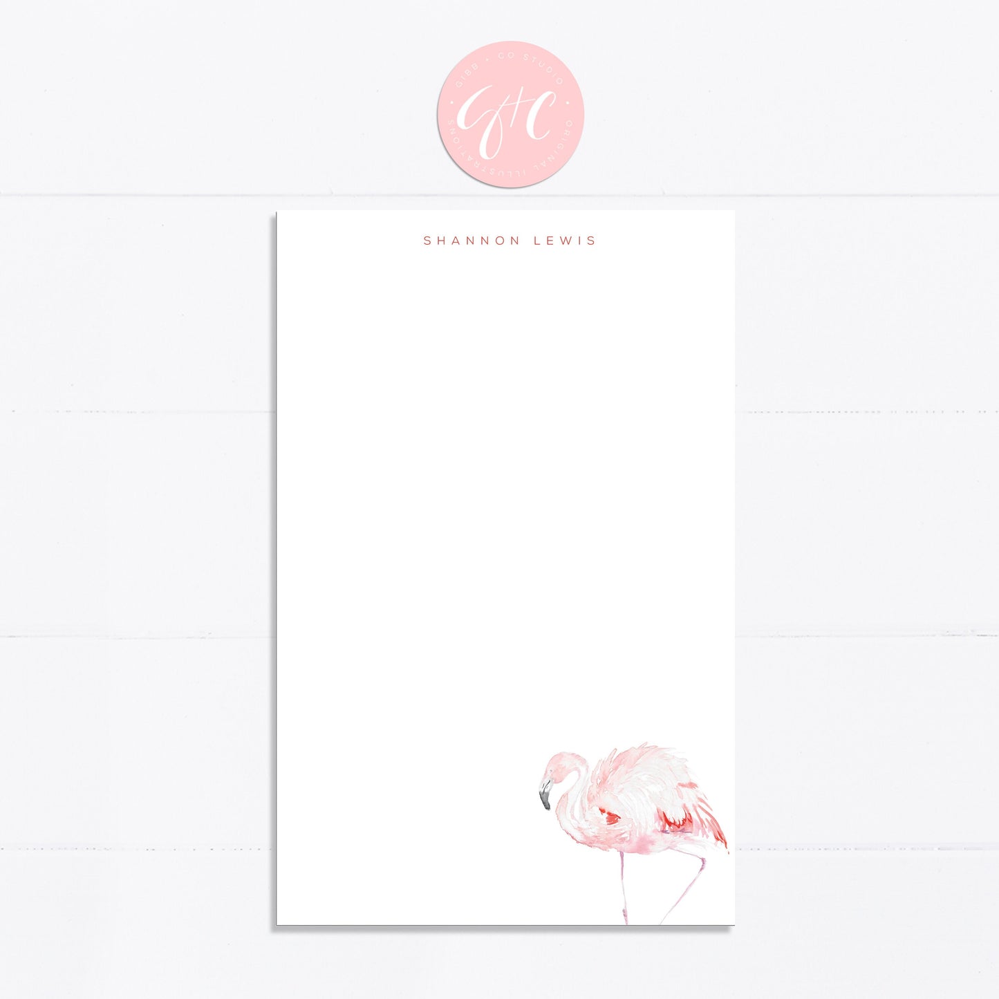 Personalized notepad, flamingo, tropical, bridal gift, things to do, grocery list, notepad, things to do list, 5.5x8.5, gift for her