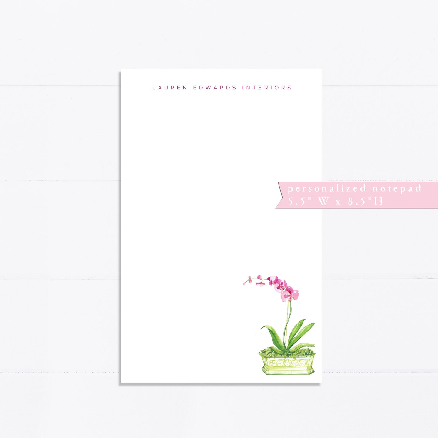 Personalized notepad, pink orchid notepad, orchid lover, things to do, grocery list, notepad, things to do list, 5.5x8.5, gift for