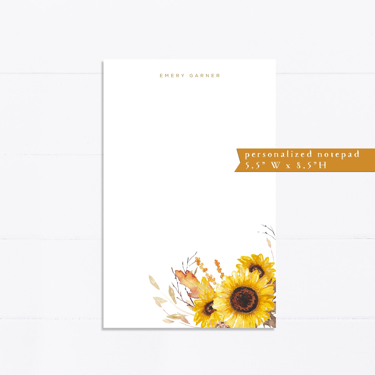 Personalized notepad, sunflower, sunflowers, fall, things to do, grocery list, notepad, things to do list, 5.5x8.5, gift for, her, teacher