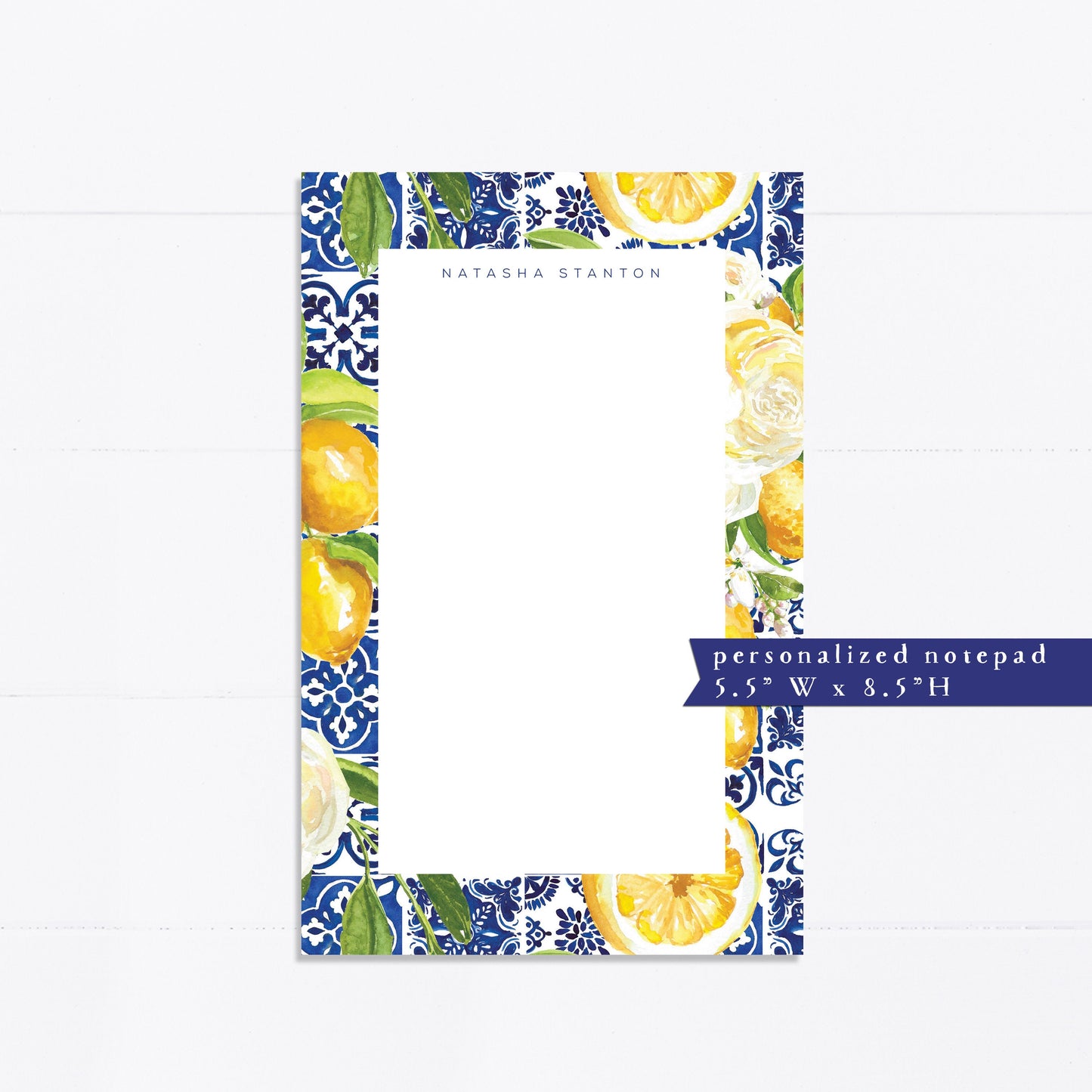 Personalized notepad, lemon notepad, lemon floral, things to do, grocery list, notepad, things to do list, 5.5x8.5, gift for, list maker