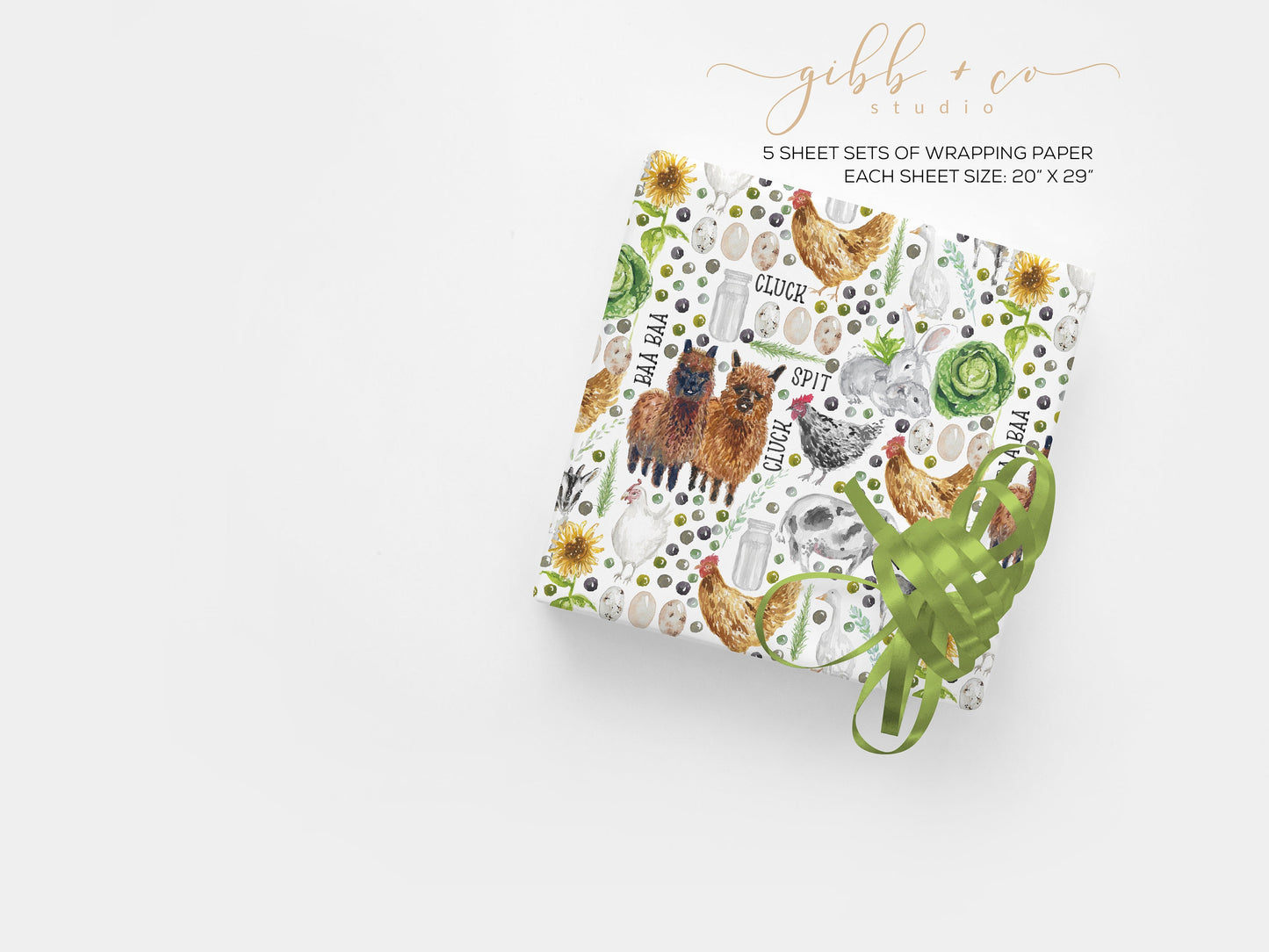 Whimsical Vintage farm wrapping paper