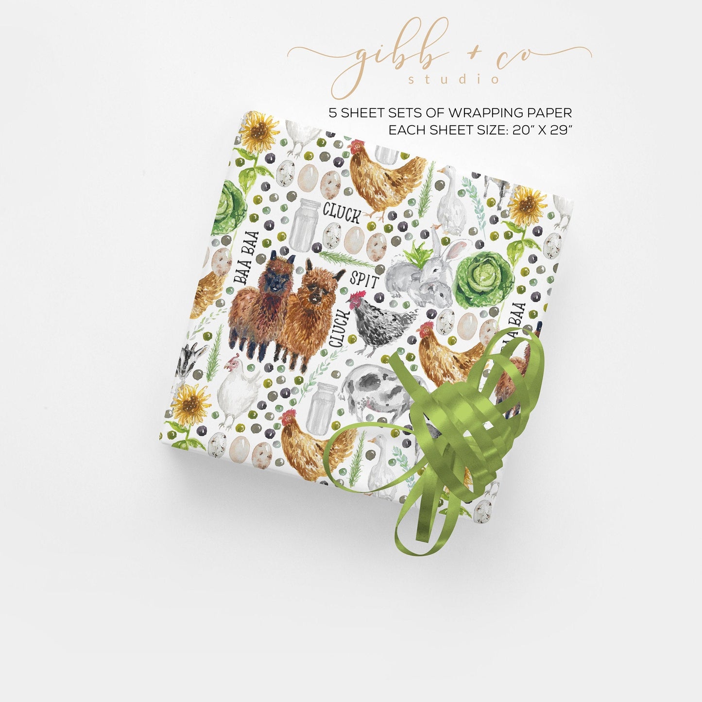 Whimsical Vintage farm wrapping paper