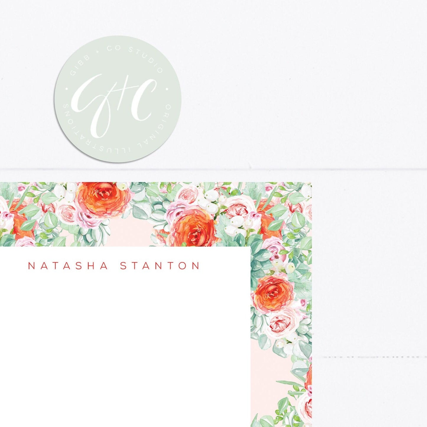 Personalized notepad, roses, peonies, succulent, things to do, grocery list, things to do list, 5.5x8.5, gift for her, wedding, bridal gift