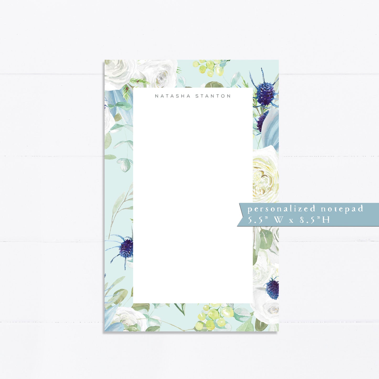 Personalized notepad, roses, peonies, succulent, things to do, grocery list, things to do list, 5.5x8.5, gift for her, wedding, bridal gift