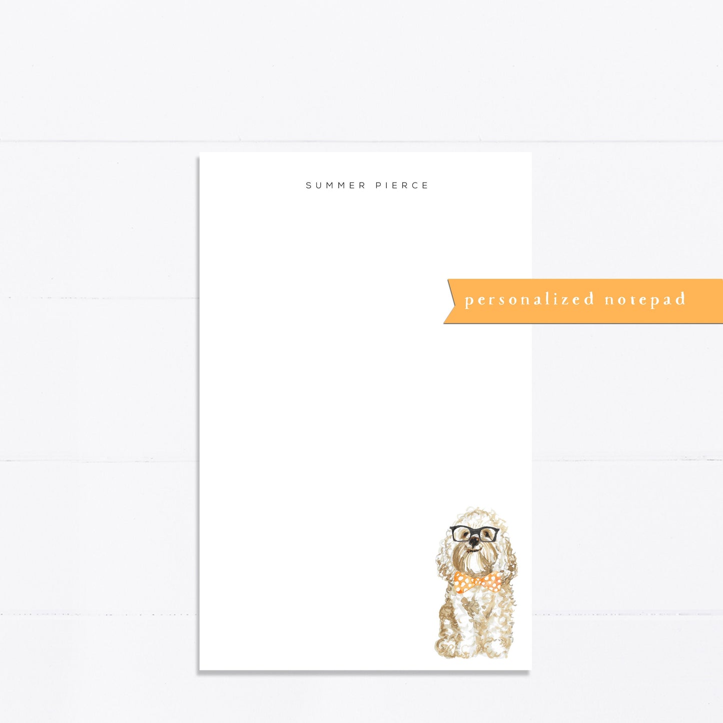 Personalized notepad, cockapoo, cocker spaniel, poodle, dog lover, custom, monogram, notepad, things to do list, 5.5x8.5, gift for her