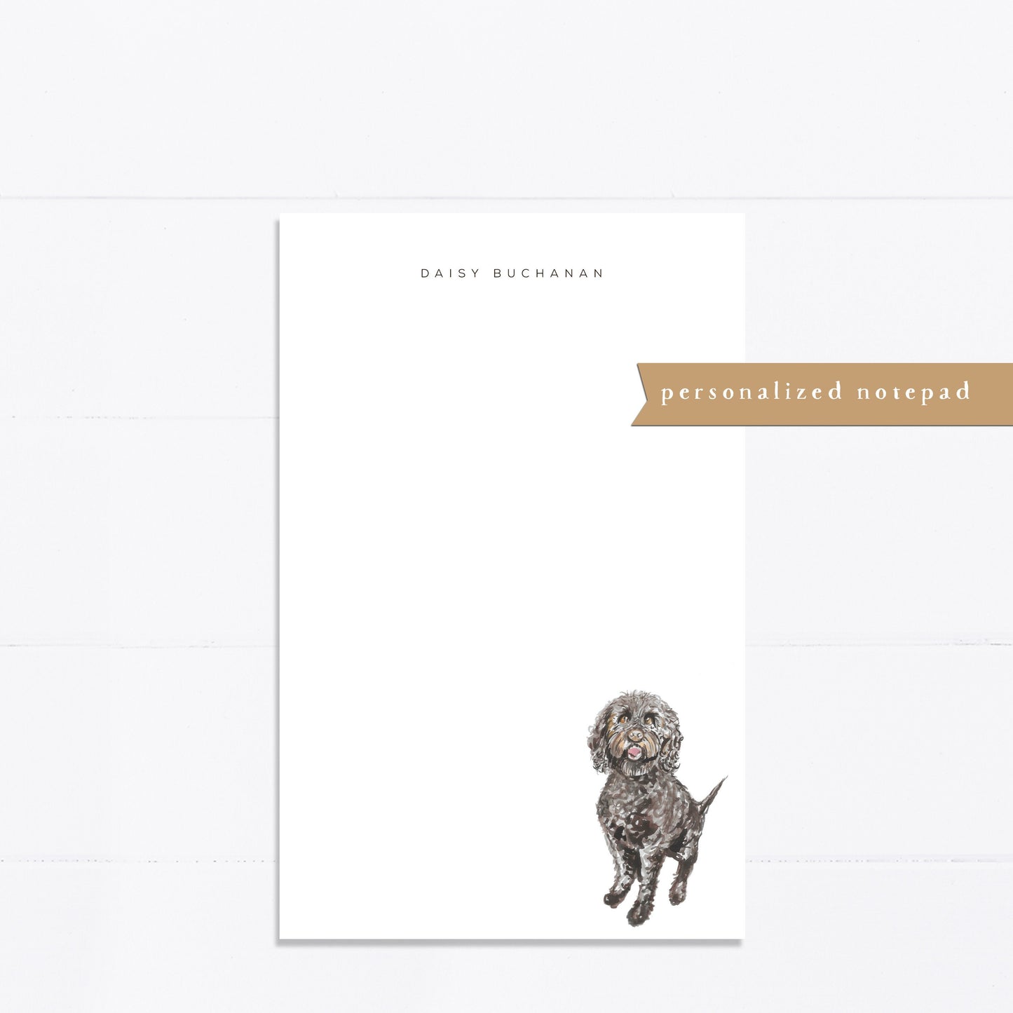 Personalized notepad, doodle, brown doodle, dog lover, best friend gift, coworker gift, notepad, things to do list, 5.5x8.5, gift for her