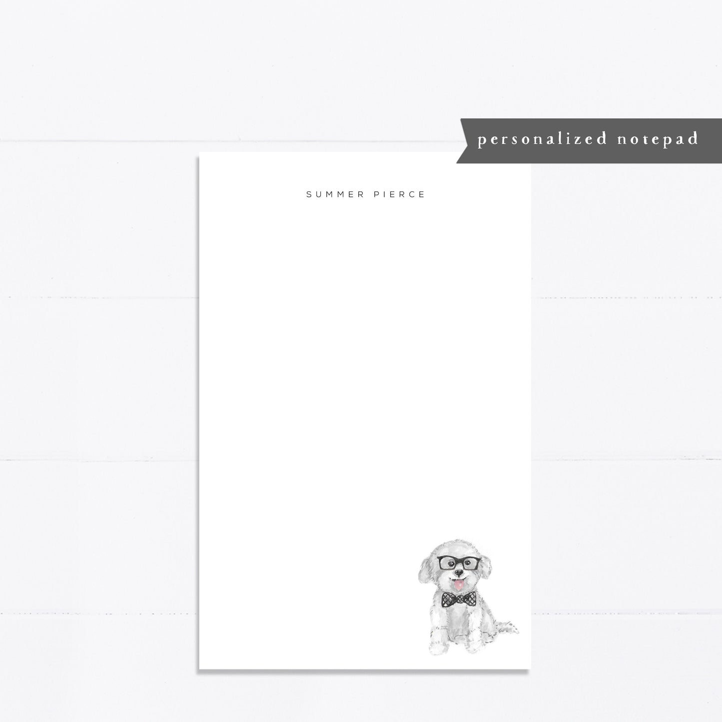 Personalized notepad, Poodle mix, dog lover, bridal gift, custom, monogram, notepad, things to do list, 5.5x8.5, gift for her, best friend