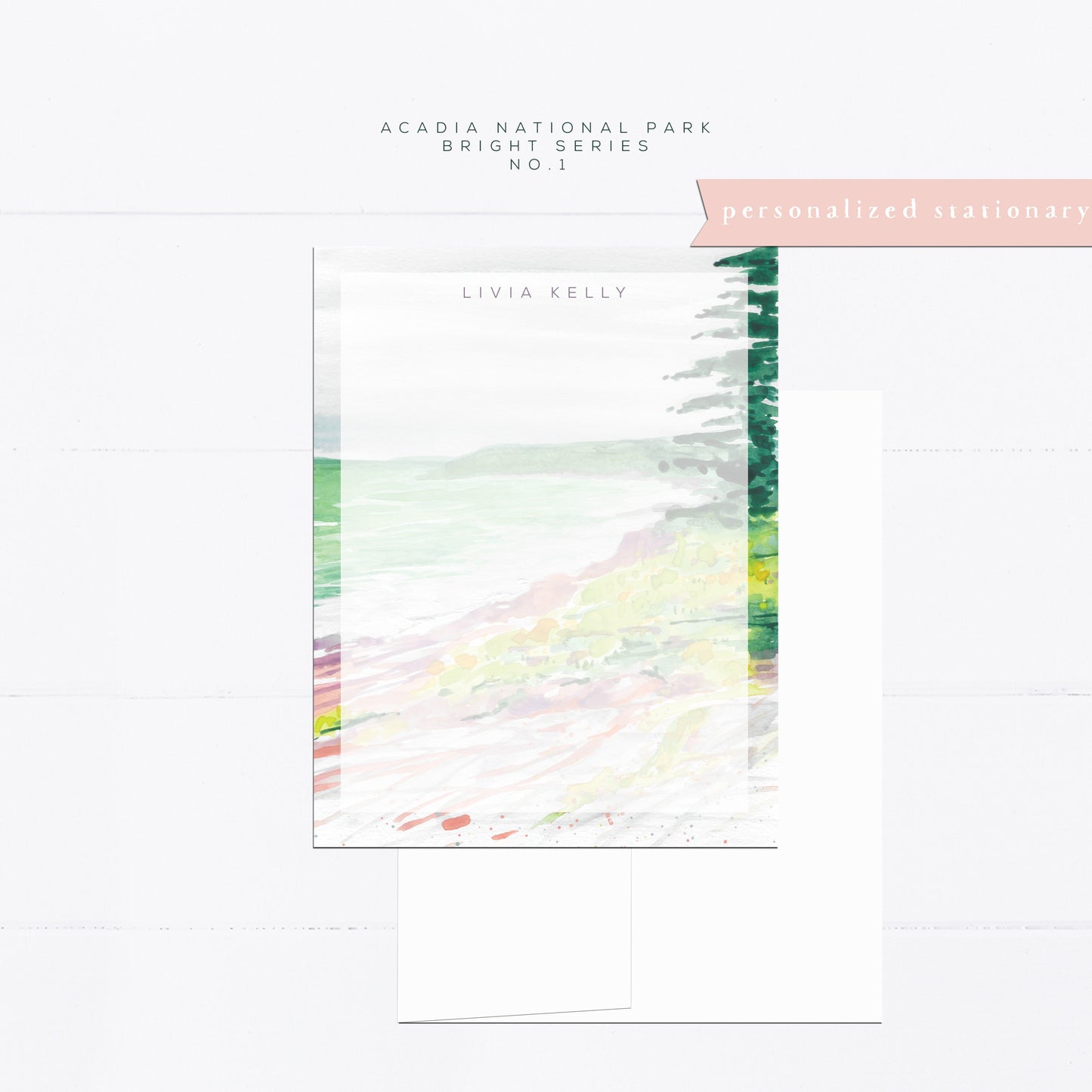 Maine Personalized notecards, Jordan Pond, Acadia National Park, personalized notecard, flat card, stationery set, coastal life, Maine life