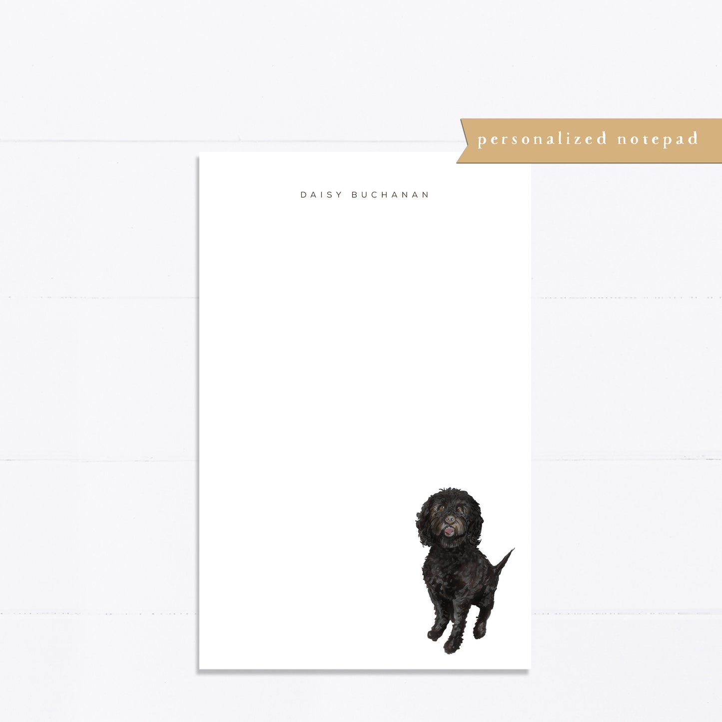 Personalized notepad, doodle, black doodle, dog lover, labrodoodle, best friend gift, coworker gift, notepad, things to do list, 5.5x8.5