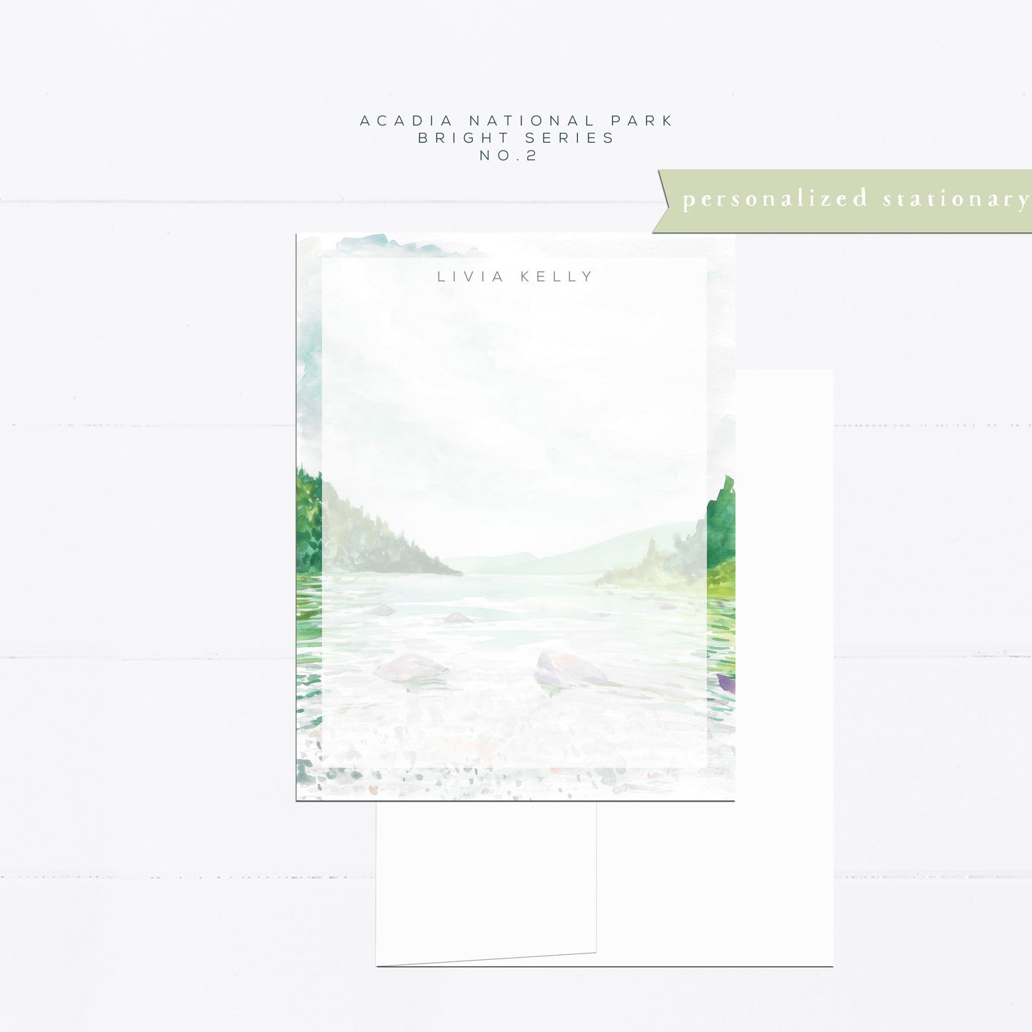 Maine Personalized notecards, Jordan Pond, Acadia National Park, personalized notecard, flat card, stationery set, coastal life, Maine life