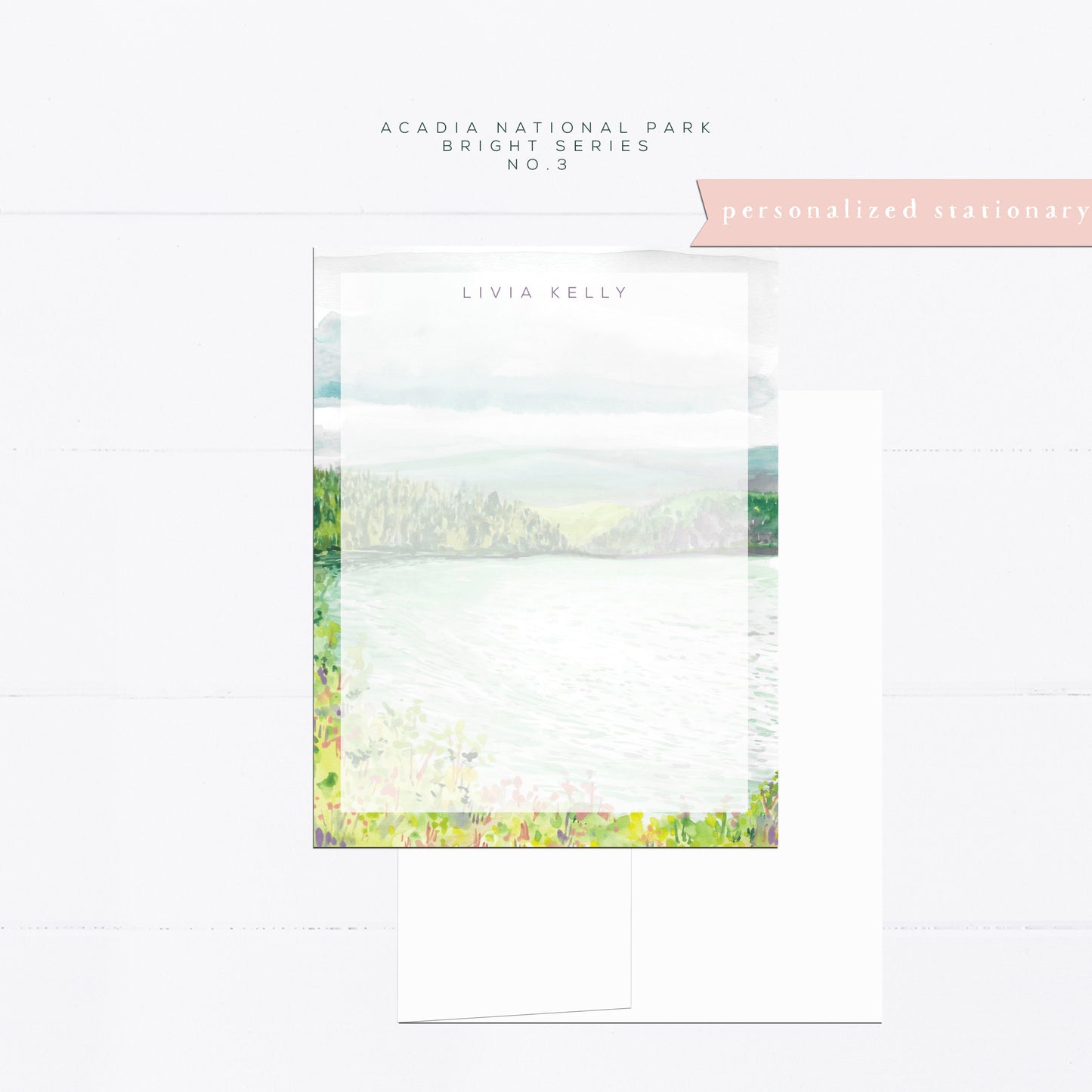 Personalized stationery, Maine, coastal, Acadia National Park, personalized notecard, flat card, stationery set, coastal life, Maine life