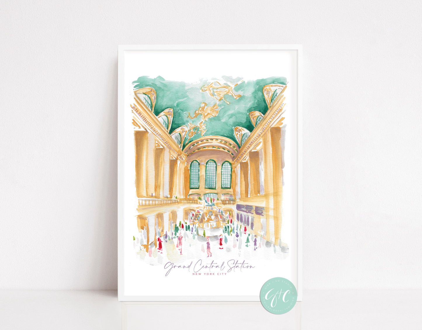 Grand Central Station, New York Travel art, Museum, the Met, Flatiron, Washington Square Park, travel art print