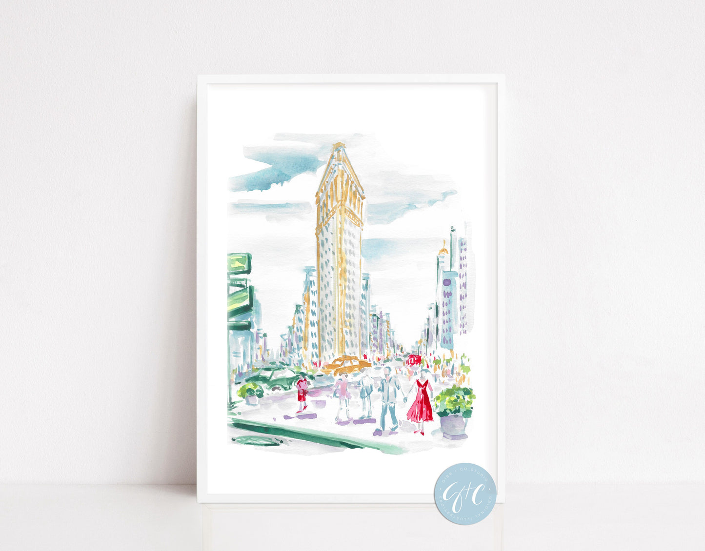 New York travel art, Grand Central Station, Museum, the Met, Flatiron, Washington Square Park, travel art print