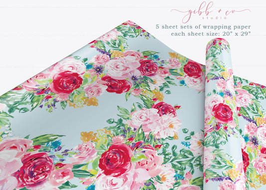 Colorful Whimsical Large Floral wrapping paper