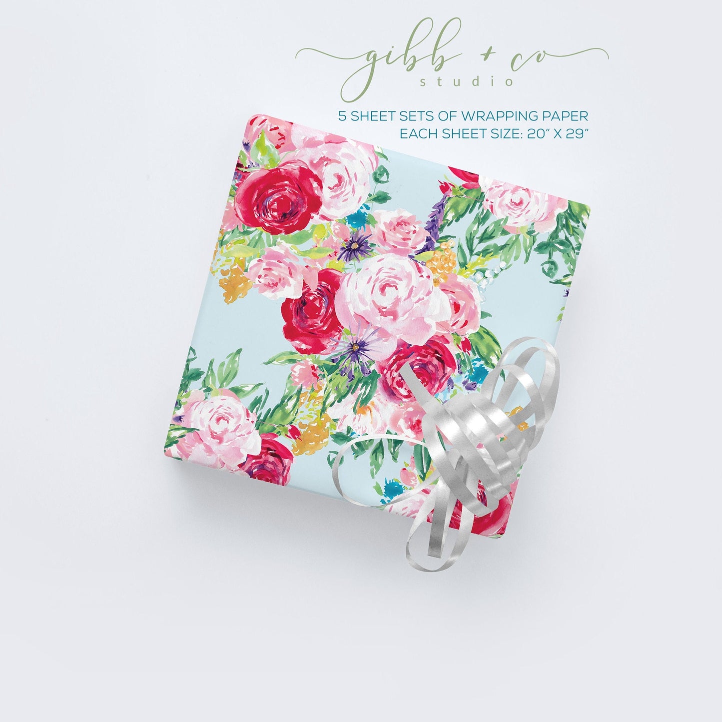 Colorful Whimsical Large Floral wrapping paper