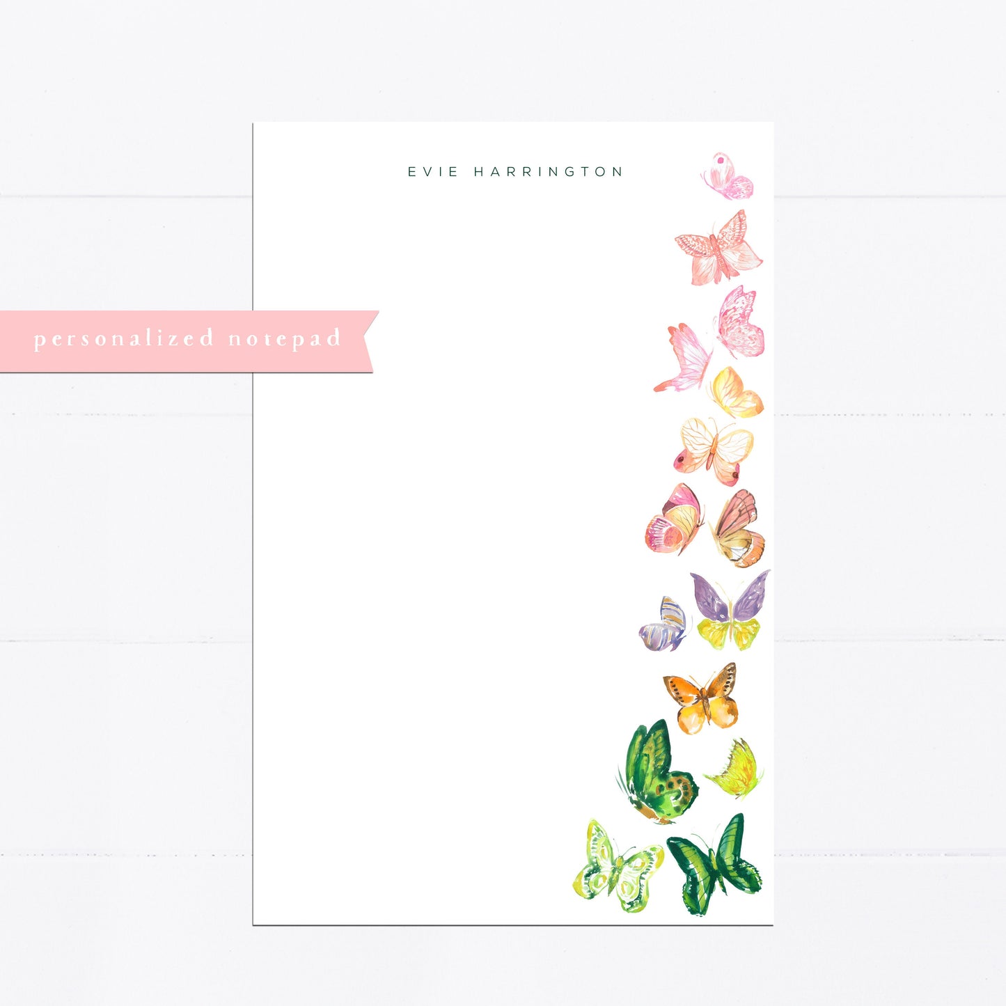 Personalized notepad, butterflies, butterfly, butterfly lover, things to do, things to do list, 5.5x8.5, gift for, her, feminine, list maker