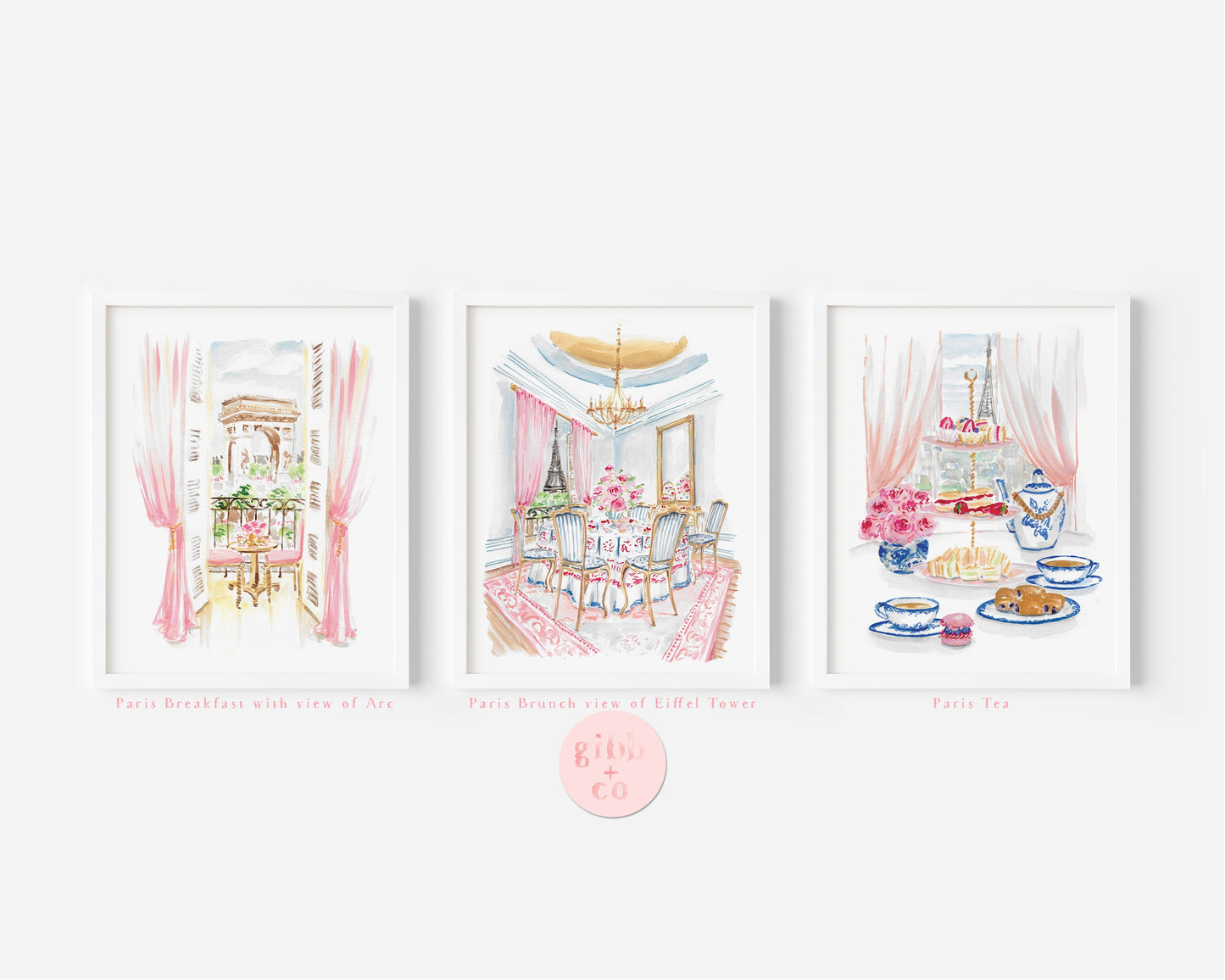 Paris travel art print, Paris Arch art, Eiffel Tower print, pink art print, French travel art, Paris nursery art, travel art print