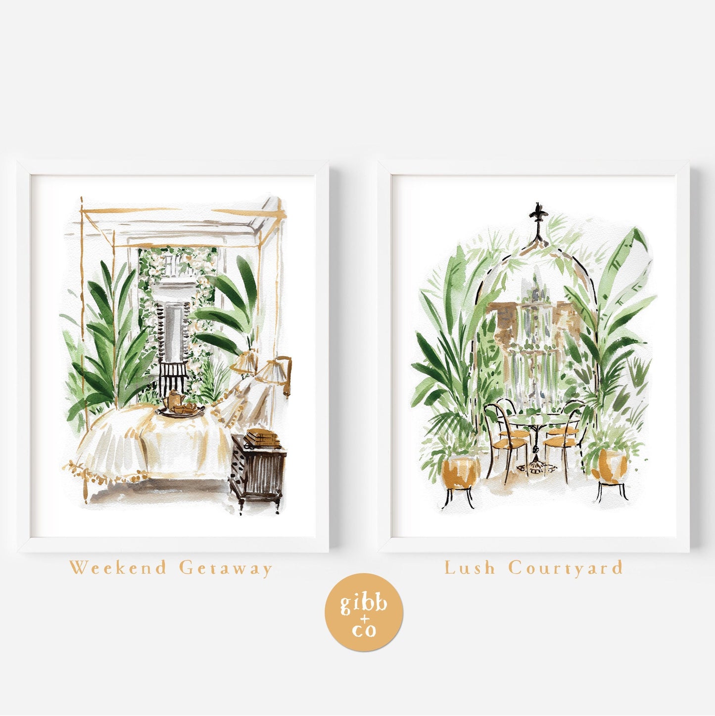 Lush Courtyard, Weekend Getaway Travel art print, New Orleans, Charleston, Savannah, travel art print