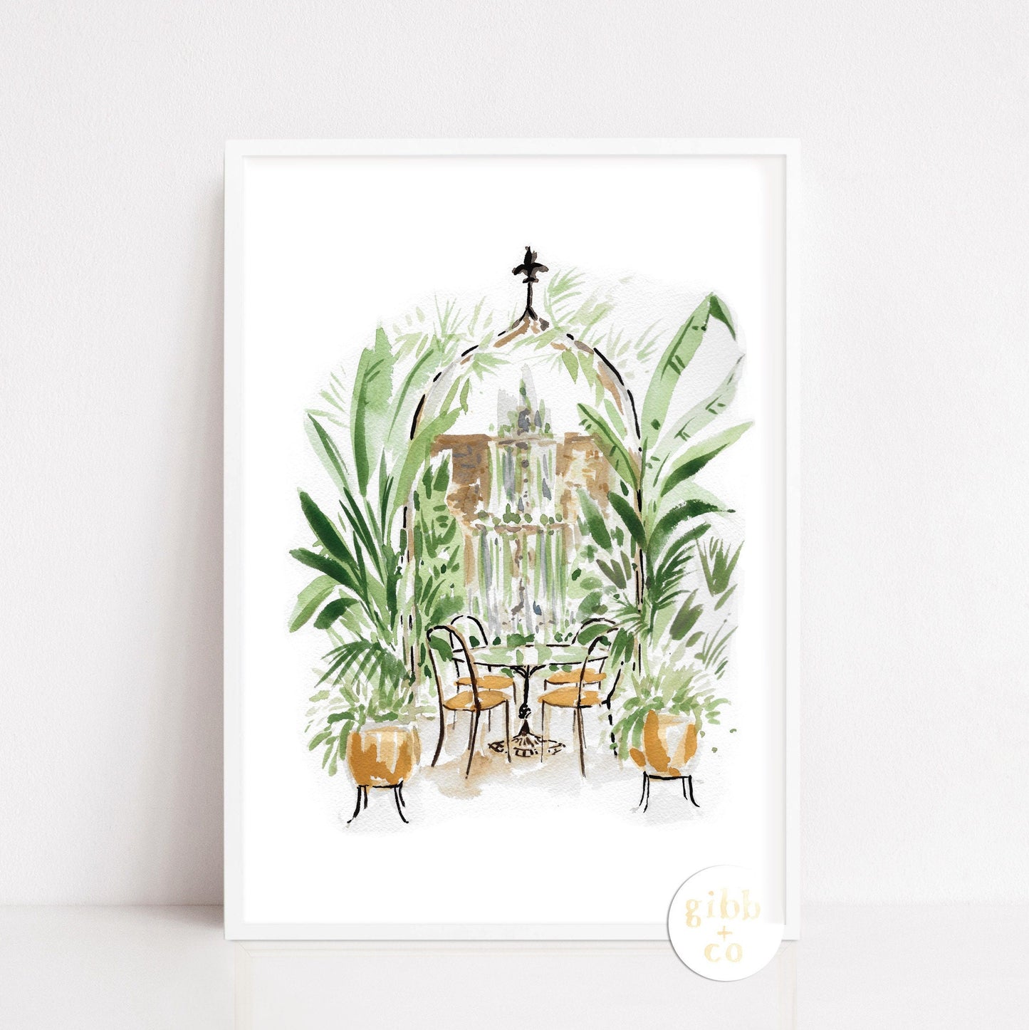Lush Courtyard, Weekend Getaway Travel art print, New Orleans, Charleston, Savannah, travel art print
