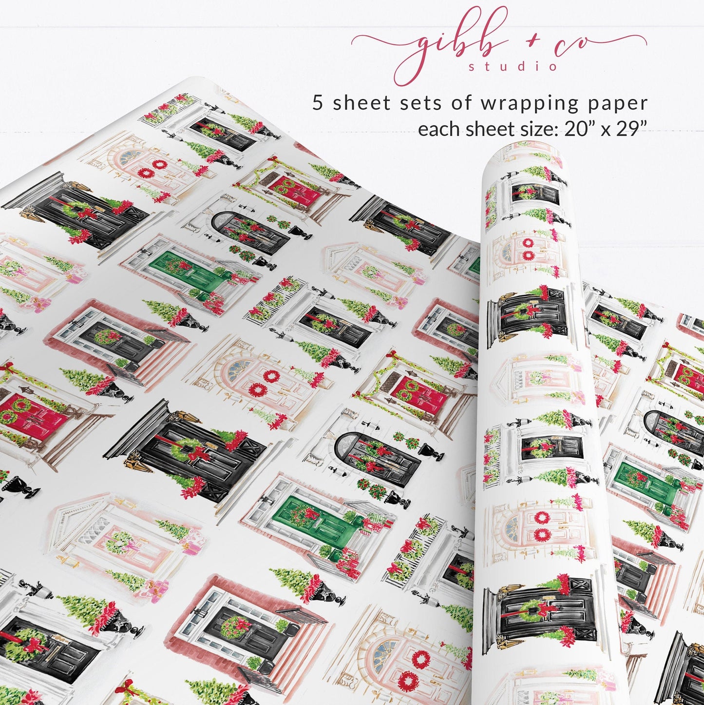 Christmas Doors Holiday wrapping paper