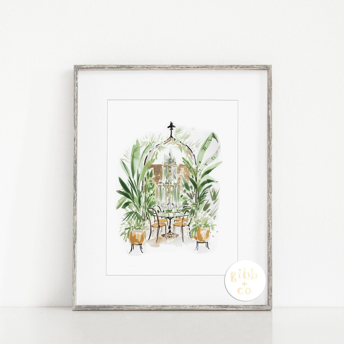 Lush Courtyard, Weekend Getaway Travel art print, New Orleans, Charleston, Savannah, travel art print