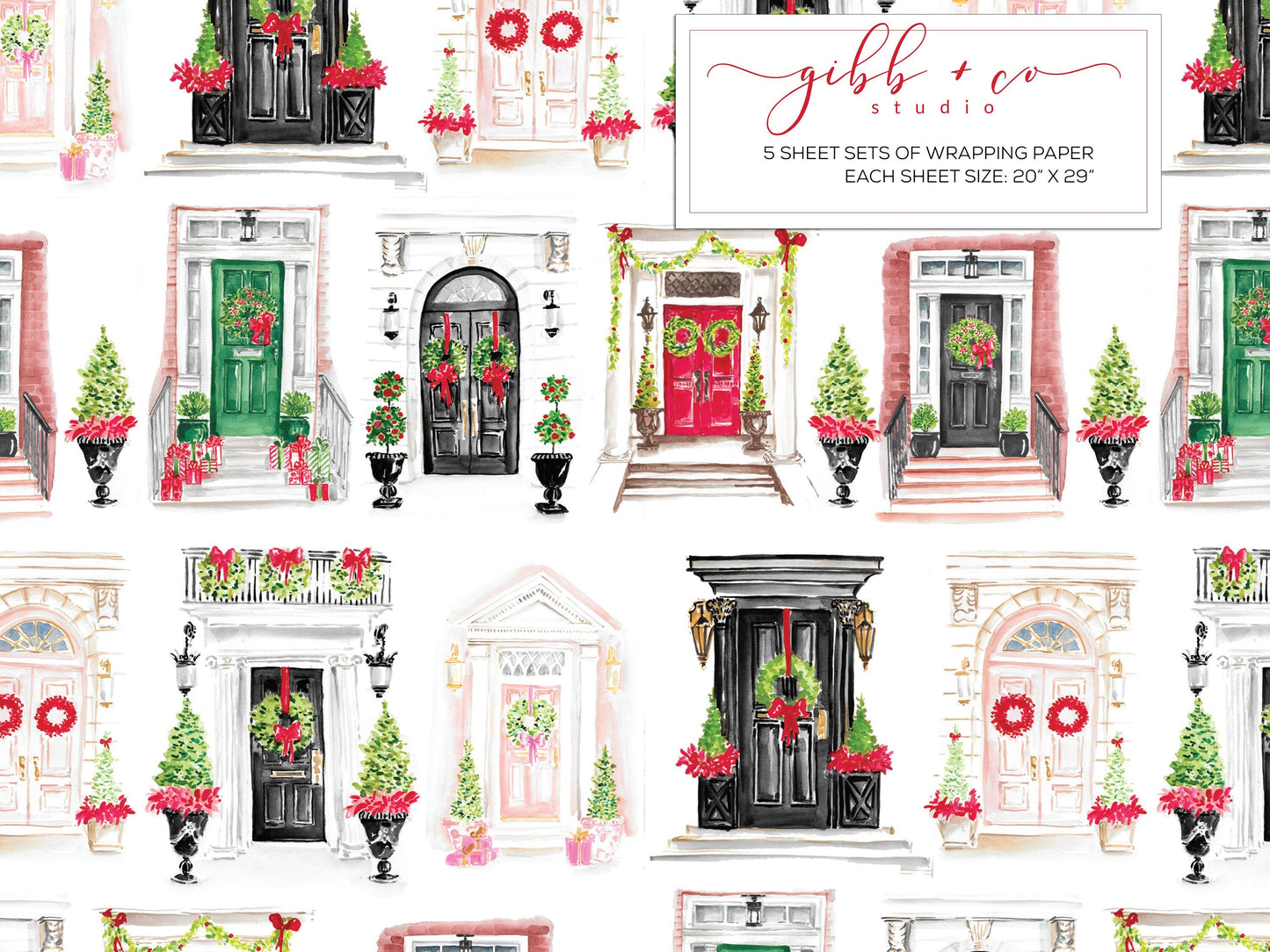 Christmas Doors Holiday wrapping paper