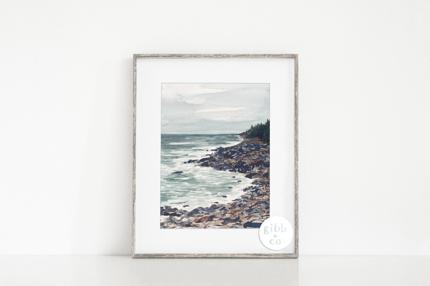 Fine Art print, Maine travel art, Acadia National Park art, Coastal art print, Maine watercolor art print, modern coastal art, travel art print