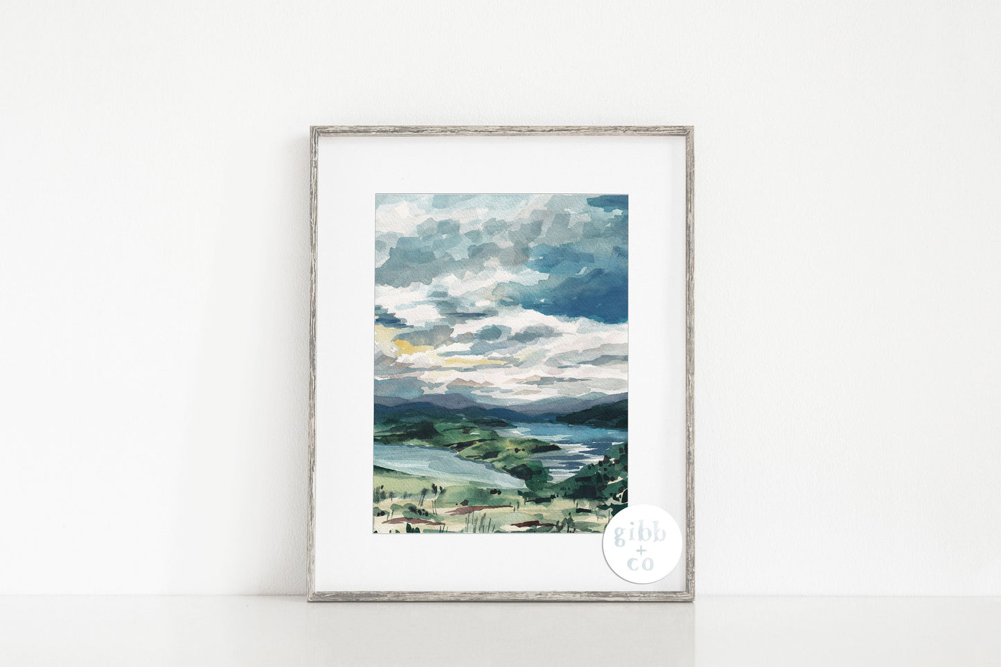 Fine Art print, Landscape study, mountain, lakes, meadows, travel art print