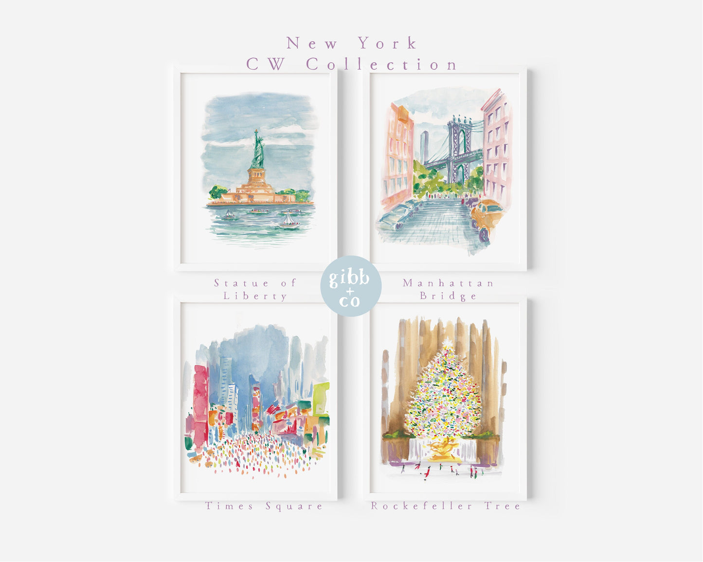 New York travel art, Grand Central Station, Museum, the Met, Flatiron, Washington Square Park, travel art print