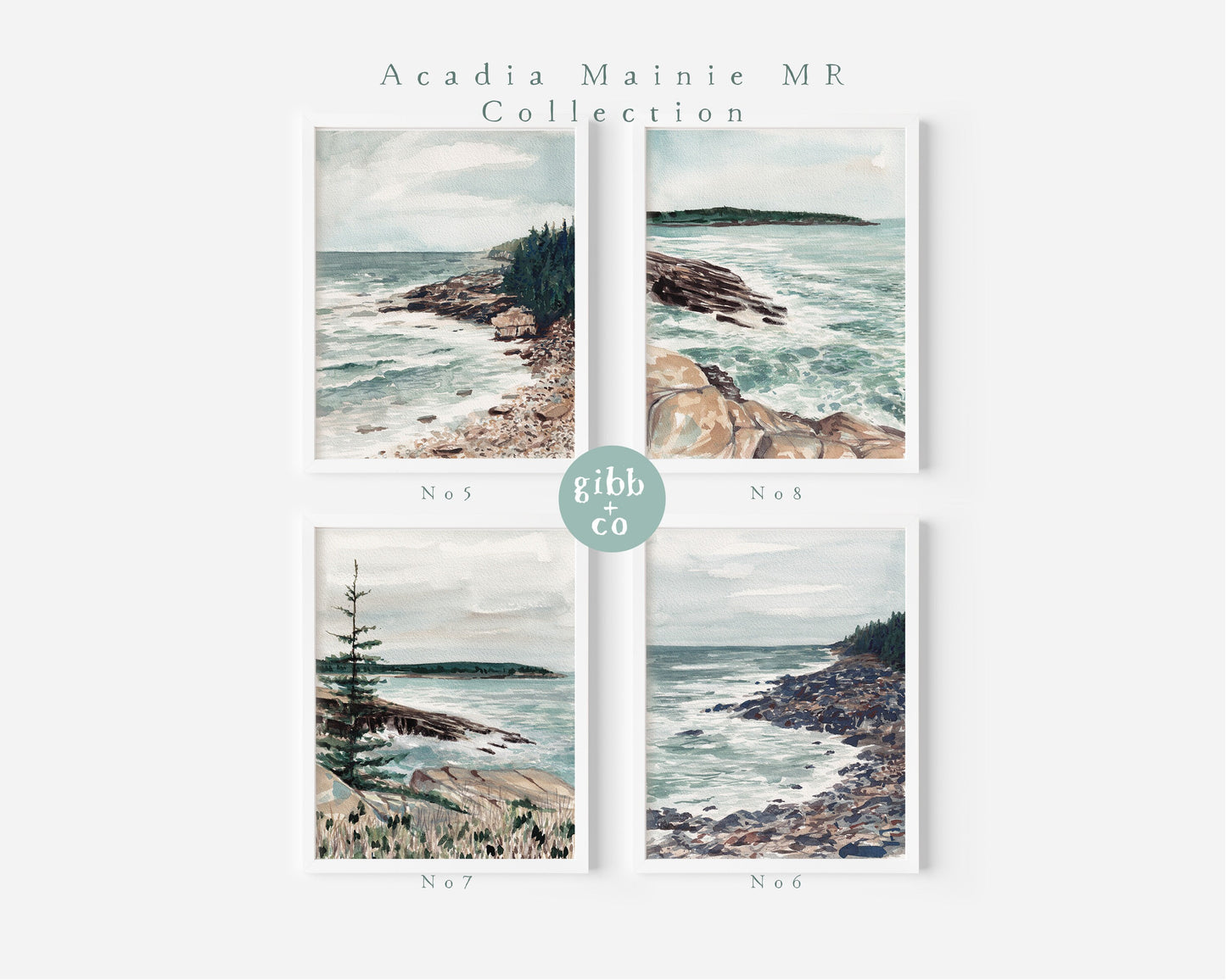 Fine Art print, Maine travel art, Acadia National Park art, Coastal art print, Maine watercolor art print, modern coastal art, travel art print