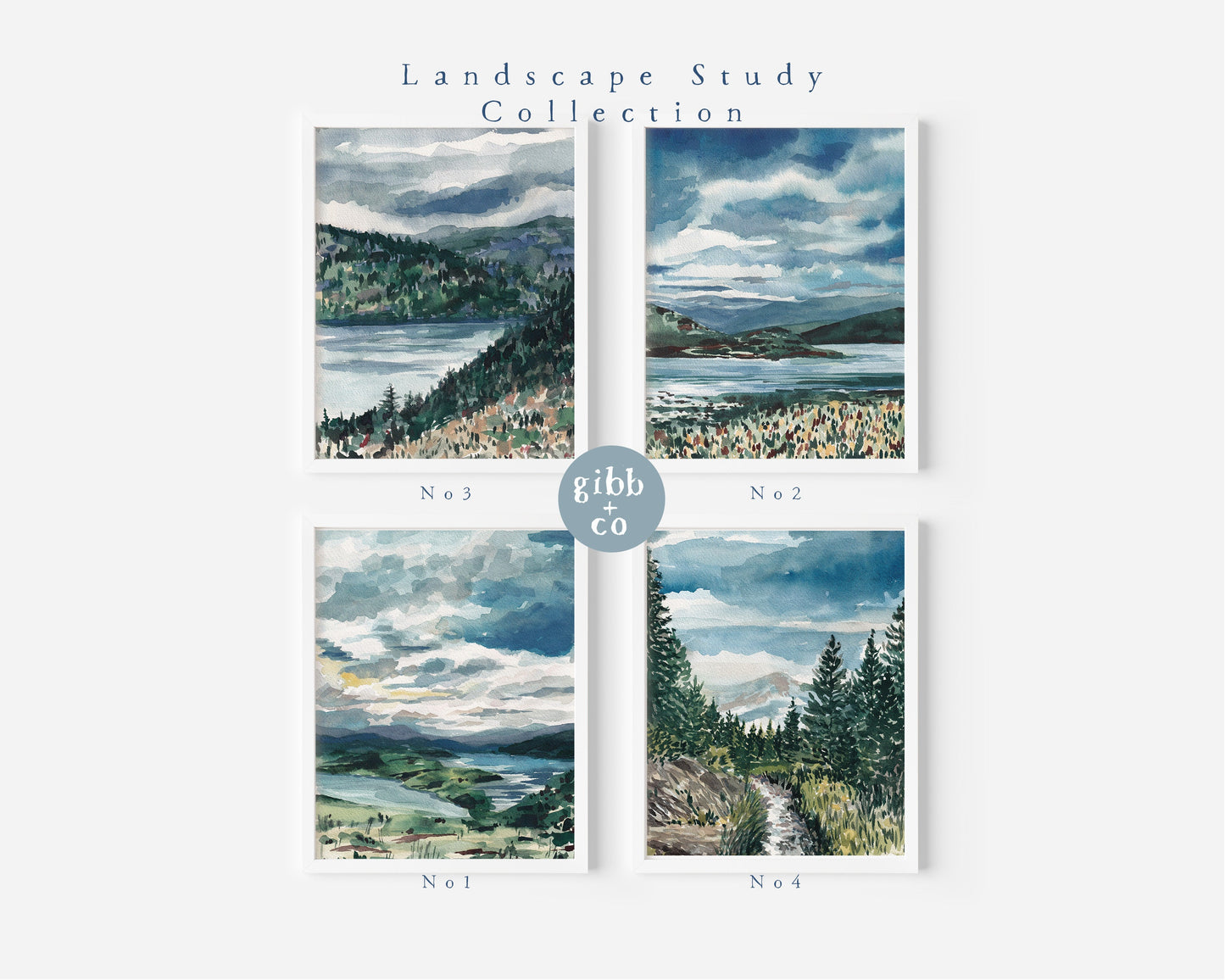 Fine Art print, Landscape study, mountain, lakes, meadows, travel art print