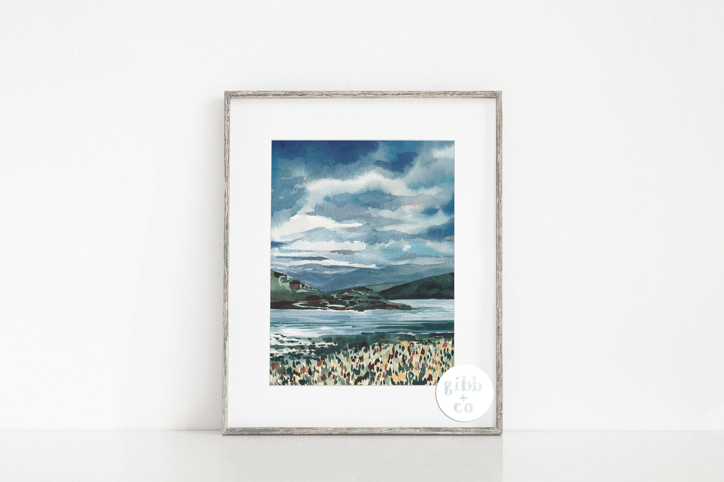 Fine Art print, Landscape study, mountain, lakes, meadows, travel art print