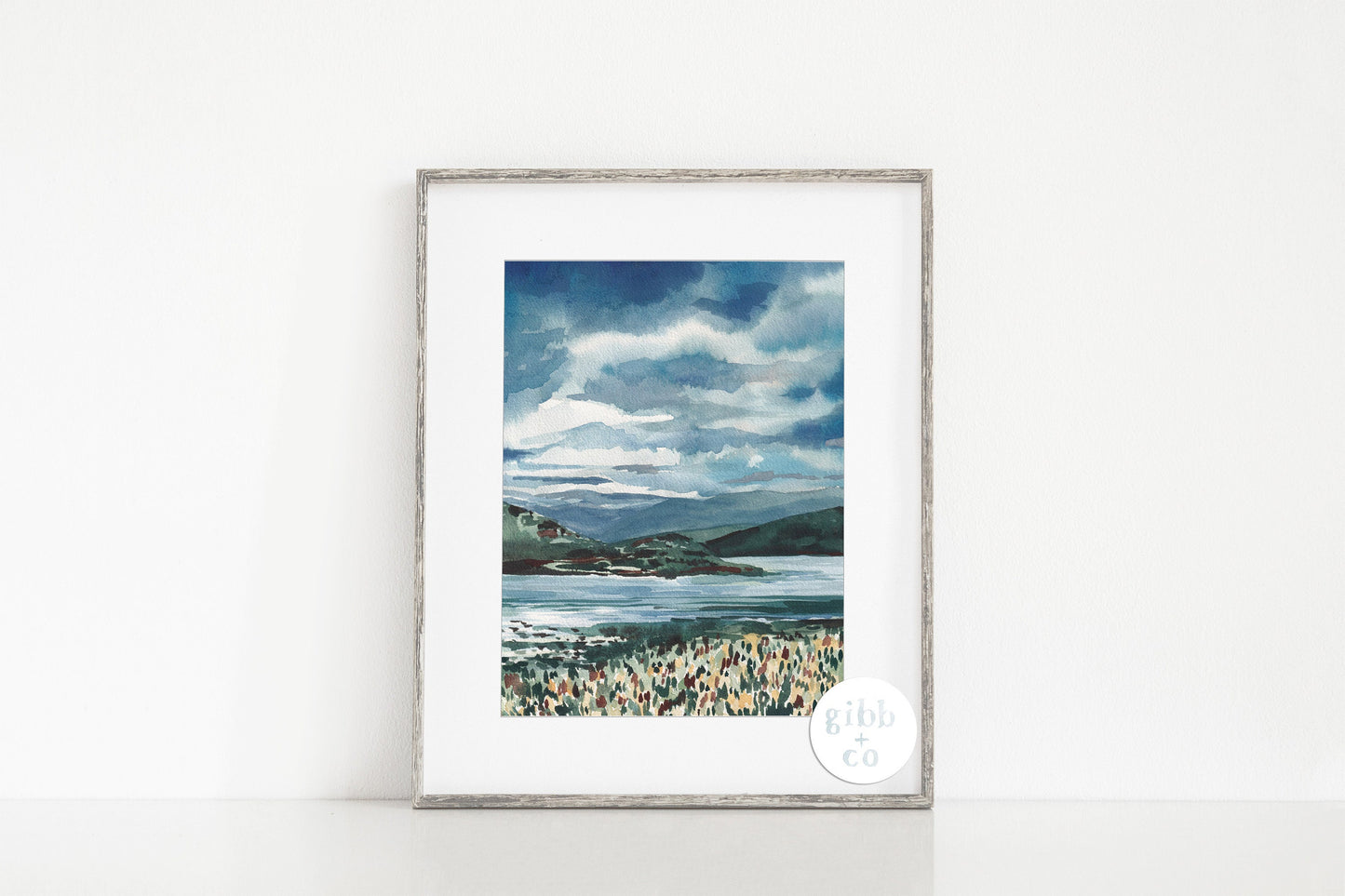 Fine Art print, Landscape study, mountain, lakes, meadows, travel art print