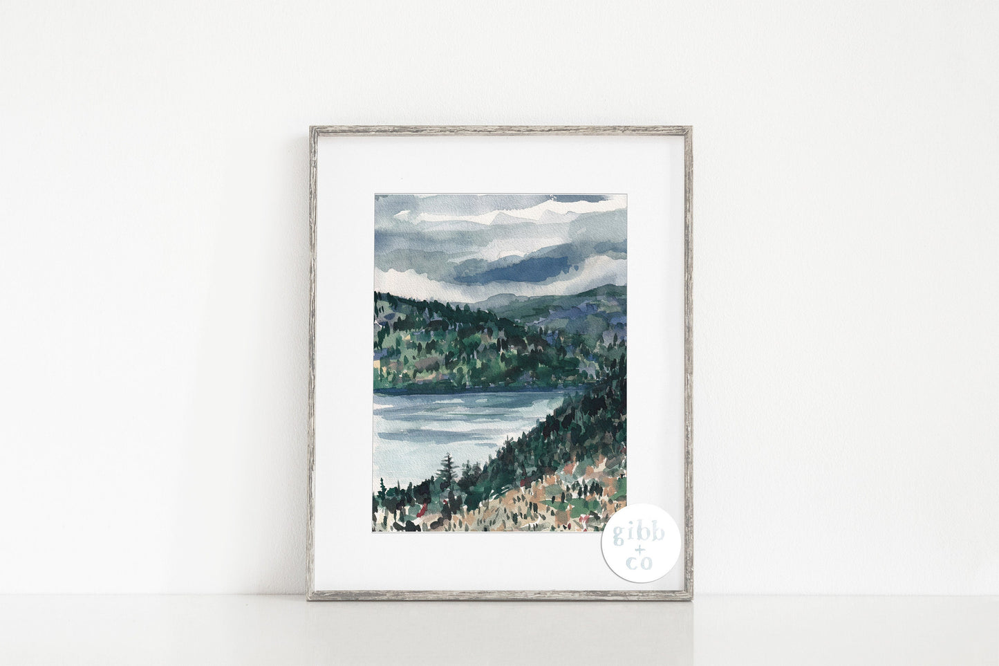 Fine Art print, Landscape study, mountain, lakes, meadows, travel art print