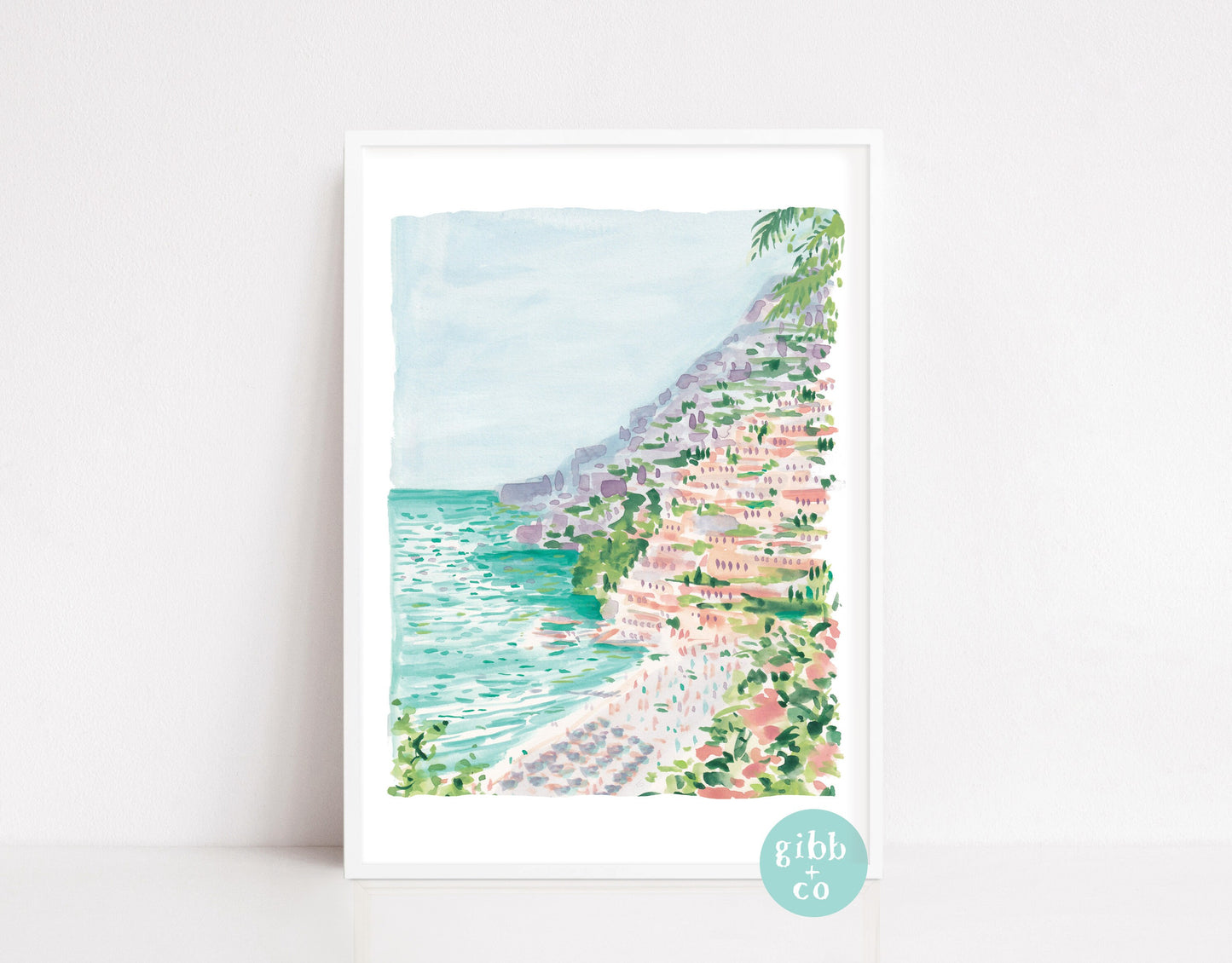 Amalfi Coast travel art, Positano travel art, Italy art print, Positano travel watercolor, Amalfi coast, travel art print