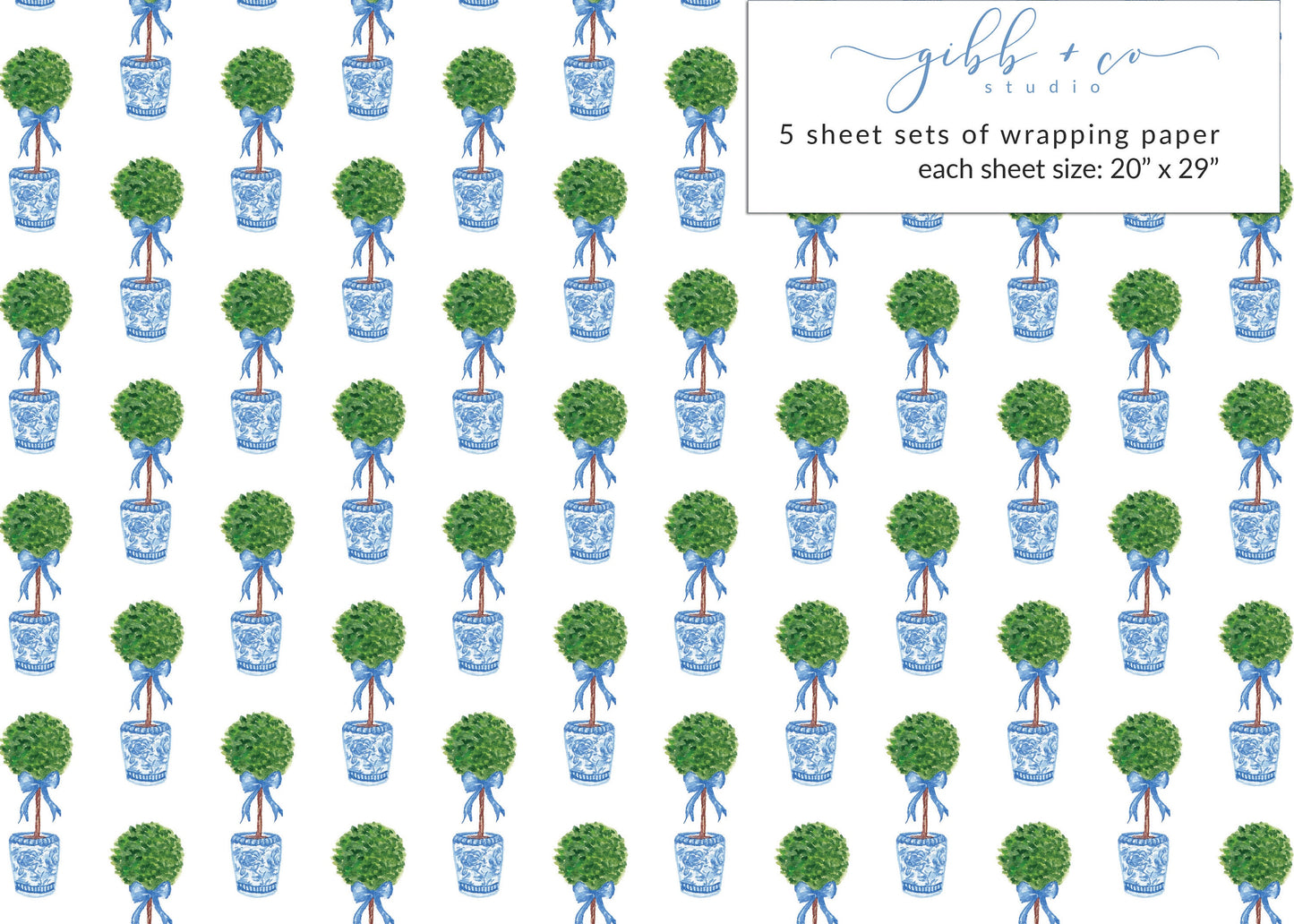 Chinoiserie Topiary wrapping paper