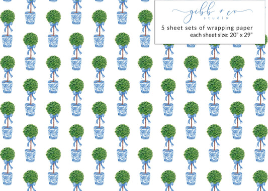 Chinoiserie Topiary wrapping paper
