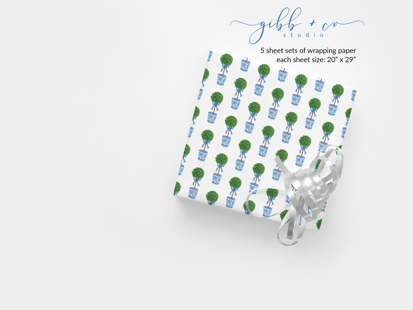 Chinoiserie Topiary wrapping paper
