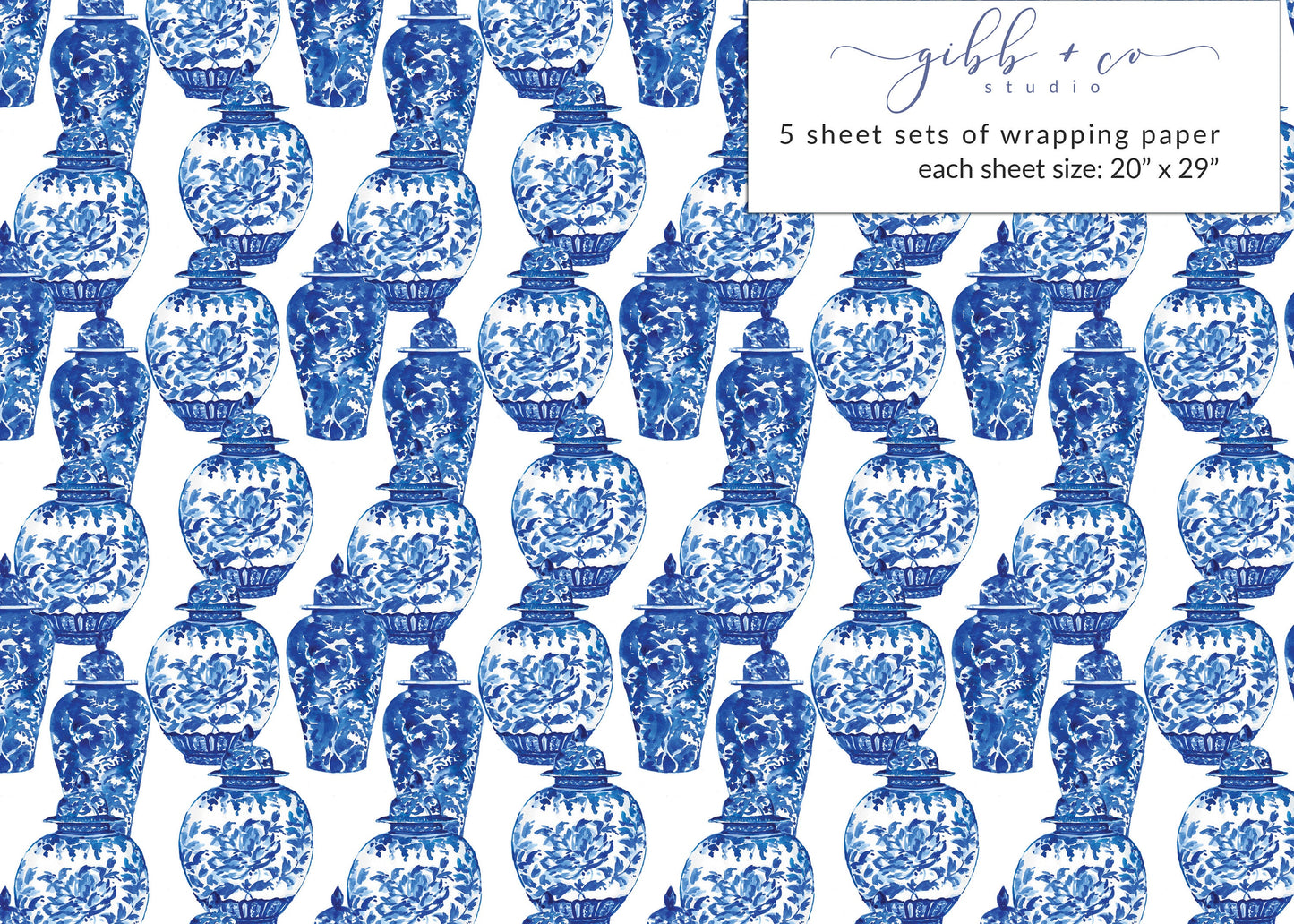 Chinoiserie Ginger Jars wrapping paper