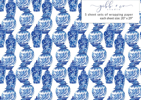 Chinoiserie Ginger Jars wrapping paper