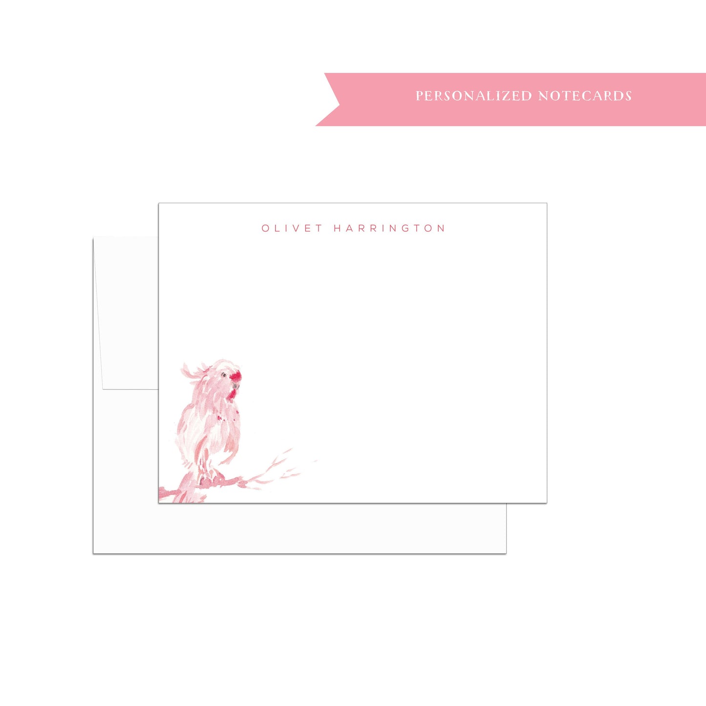 Pink notecards, peacock, personalized stationery, personalized notecards, stationery, watercolor stationery set, gift for, illustration