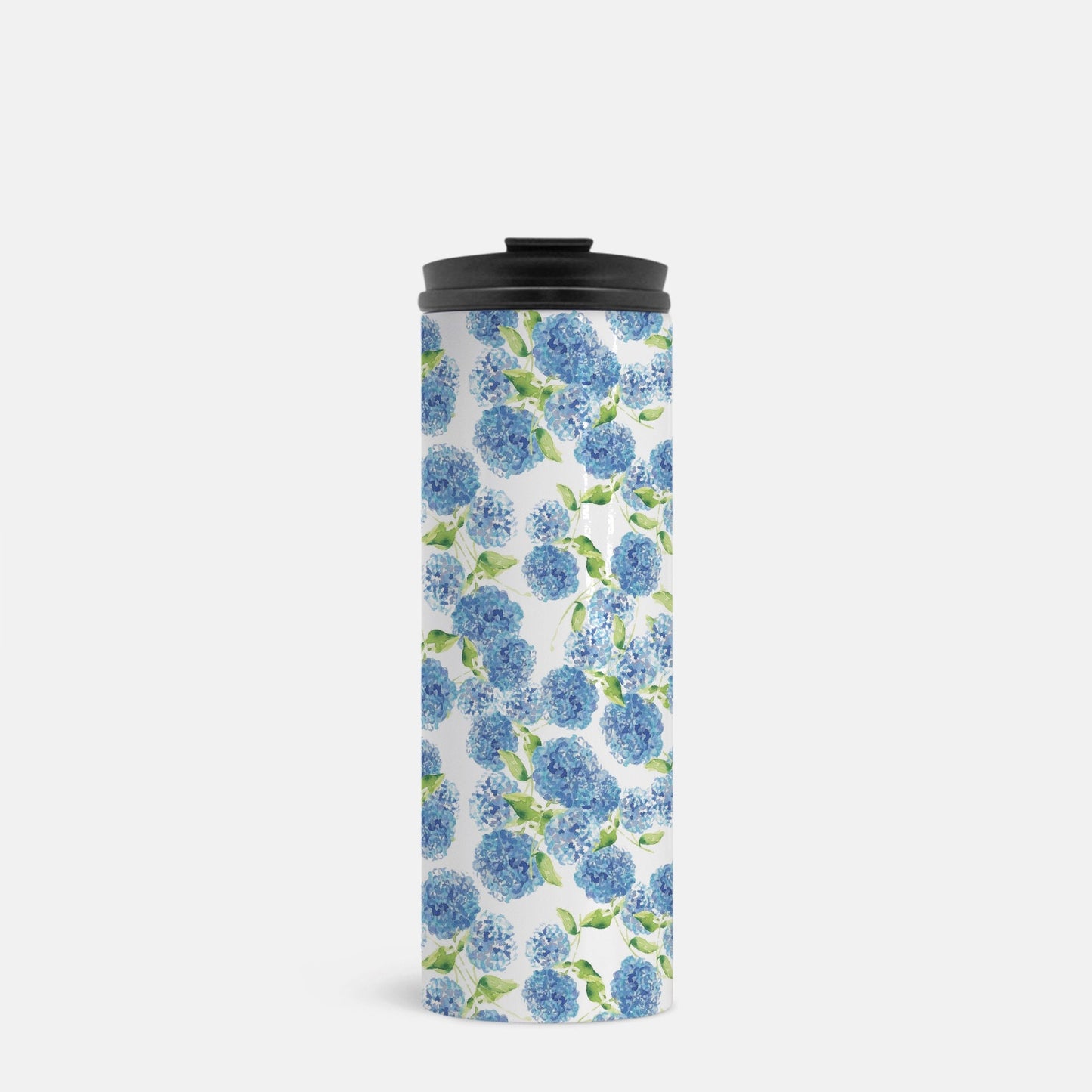 Blue Hydrangeas Thermal Tumbler, 16 oz. gift for mom, tiger, cheetah, peacock, for teacher, drink tumbler, pink, cold beverage, hot beverage