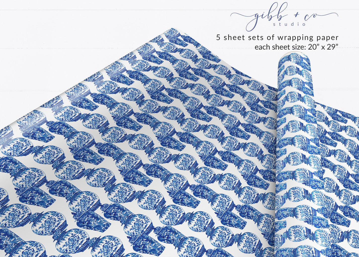 Chinoiserie Ginger Jars wrapping paper
