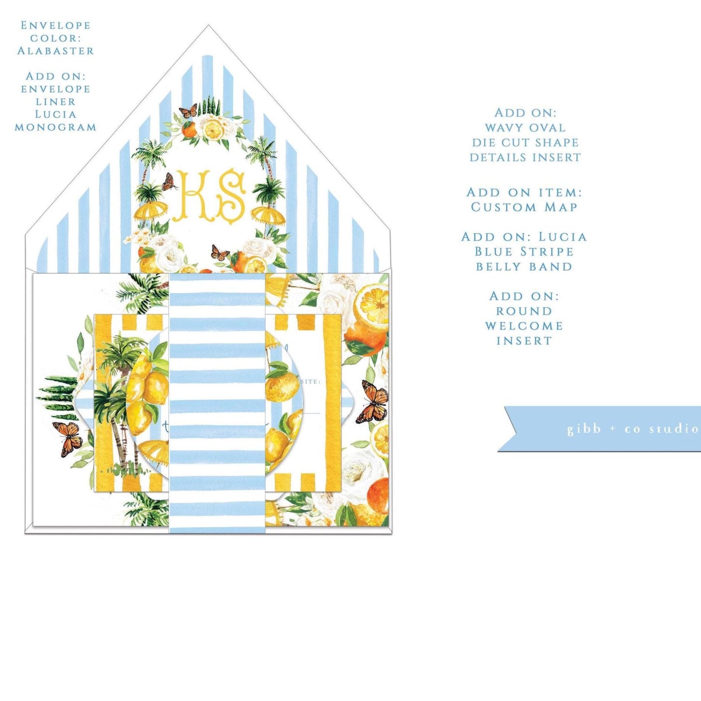 Lucia wedding invitation, blue, beach wedding, tropical wedding, coastal wedding, semi custom, destination wedding, watercolor invites, deposit only