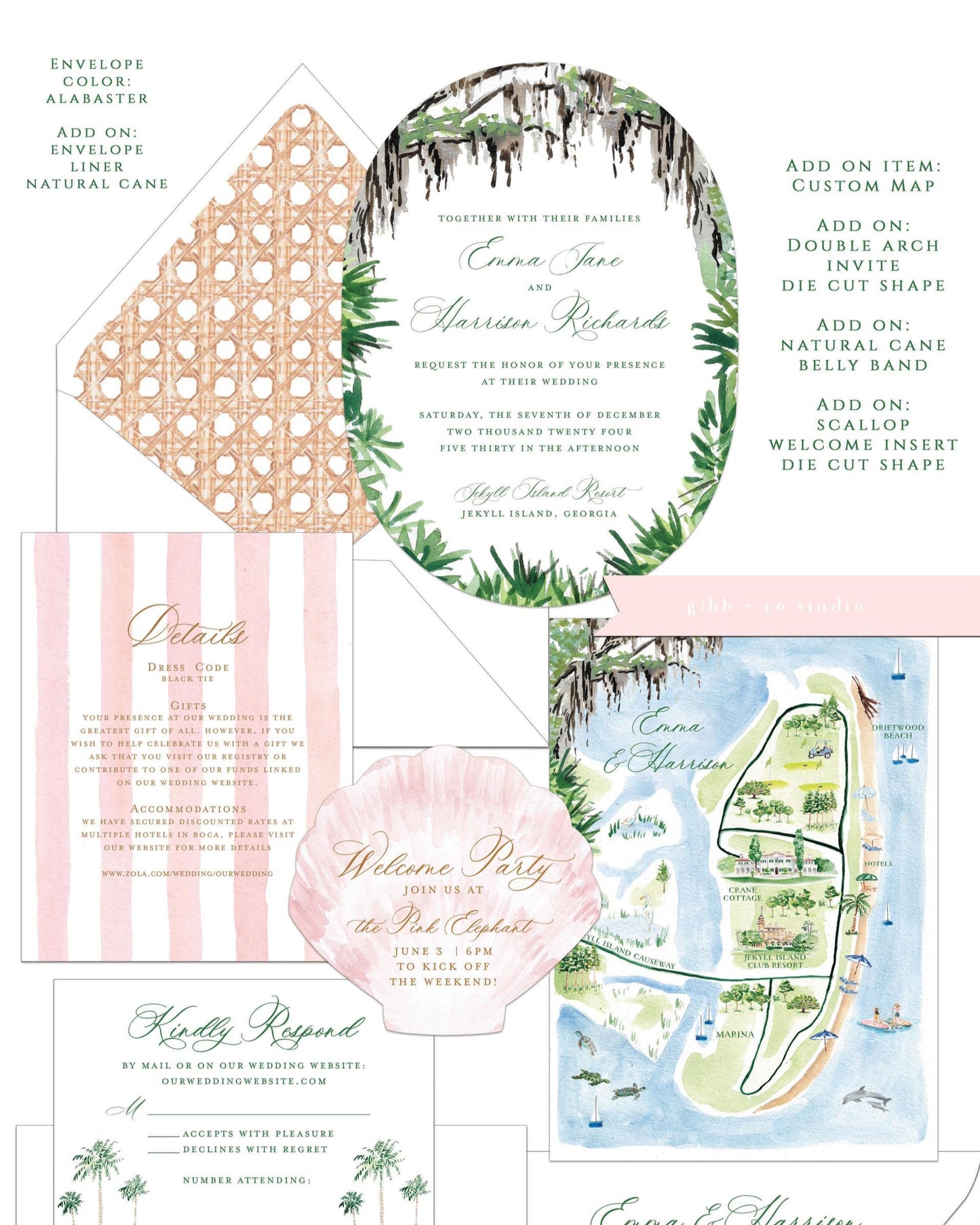 Clara Watercolor Beach Wedding Invitation, Coastal Design, low country, Deposit, semi custom