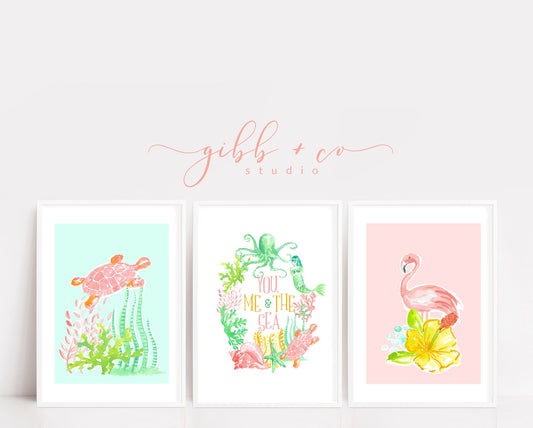 Under the Sea Resort Bright nursery art print